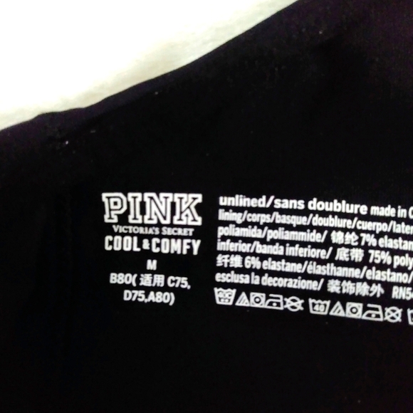 Victoria's Secret Pink Sports Brass Black Medium - Picture 3 of 3